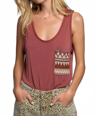 Pol Aztecs Rose Petal Knit Top In Terra Cotta In Multi