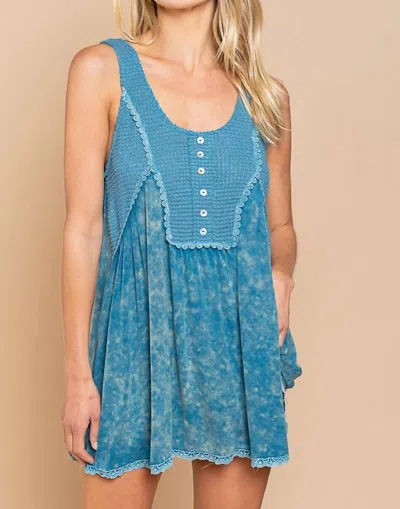 Pol Baby Doll Flowy Fit Top In Teal In Blue