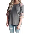 Pol Balboa Tunic Top In Slate In Grey