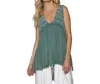 Pol Basic Meets Feminine Tank In Evergreen In Green