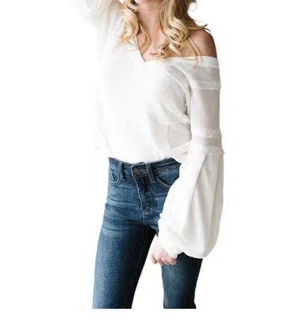 Pol Bellissimo Draped V-neck Sweater In White