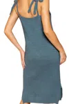 Pol Berber Fuzy Midi Dress In Blue Sage In Blue