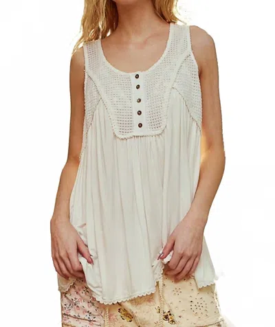 Pol Better Than Ever Tank In Off White In Multi