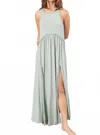 Pol Blissful Maxi Dress In Green Lilly In Gray