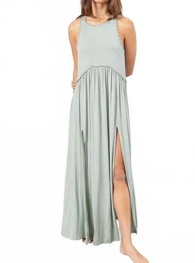 Pol Blissful Maxi Dress In Green Lilly In Gray