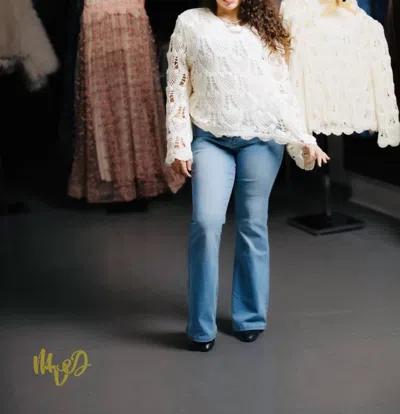 Pol Boho Crochet Sweater In Ivory In White