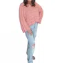 Pol Breezy Sweater In Peach Fuzz In Multi