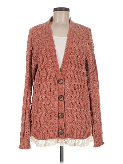 Pre-owned Pol Cardigan Sweater In Brown