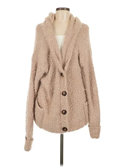 Pre-owned Pol Cardigan Sweater In Tan