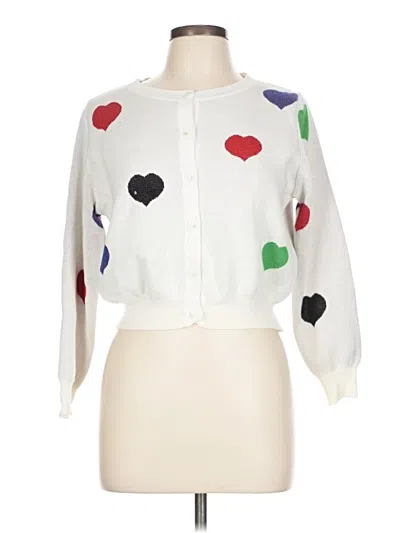 Pre-owned Pol Cardigan Sweater In White