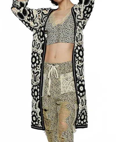 Pol Cardigan With Crochet Detail In Black
