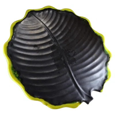 Pre-owned Pol Chambost A Black Ceramic Catchall Bowl From Vallauris - 1950s - France
