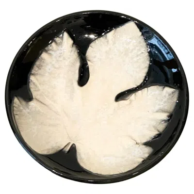 Pre-owned Pol Chambost Ceramic Decorative Dish Or Vide Poche "leaf" By  1950s In White