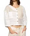Pol Chiffon Crochet Patch Button Down Top In Cream In White