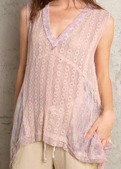 Pol Claudia Tunic Top In Blush Pink In Neutral