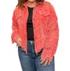 Pol Corduroy Shacket In Coral In Pink