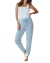 Pol Cozy Textured Jogger Pants In Light Blue In Blue