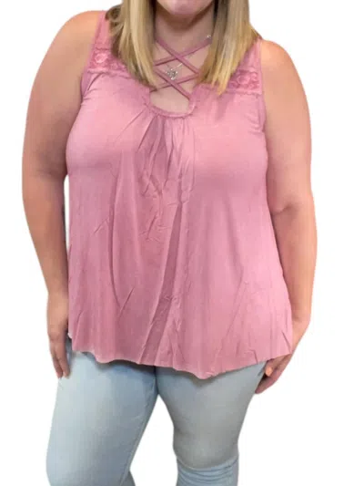 Pol Criss Cross Sleeveless Top In Pink