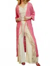 Pol Crochet Long Sleeve Cardigan In Bubblegum Pink In Multi