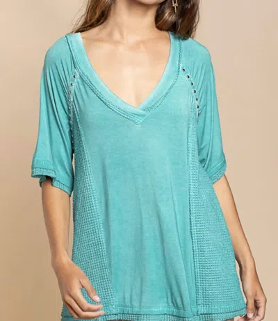 Pol Dori Top In Teal In Blue