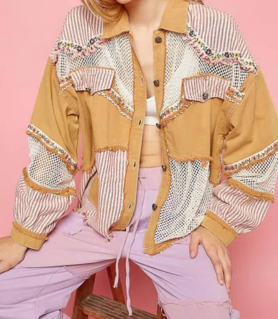 Pol Embroidery Trim Jacket In Yellow Multi