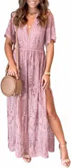 POL FALLING FOR YOU DRESS IN DUSTY MAUVE