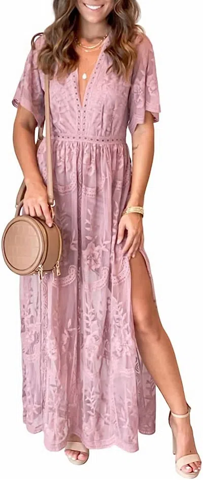 Pol Falling For You Dress In Dusty Mauve In Pink