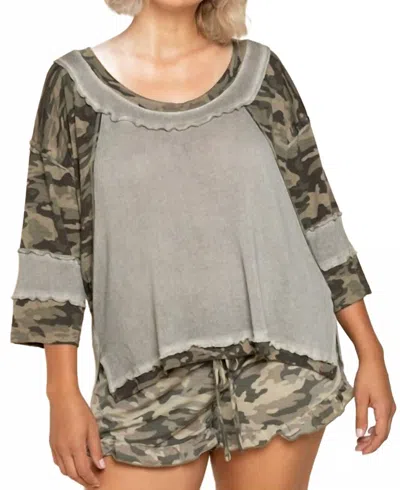 Pol Fearless Perfect Knit Top In Camo In Multi