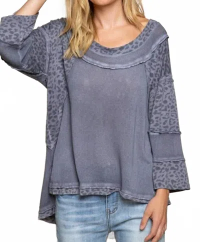 Pol Fearless Perfect Knit Top In Charcoal In Gray