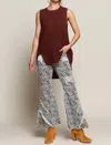 Pol Fired Brick Sleeveless Sweater In Brick Red In Multi