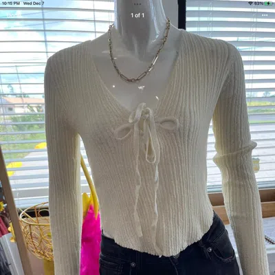 Pol Fitted Sweater With Scoop Neck Line In White