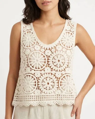 Pol Floral Crochet Top In White In Neutral