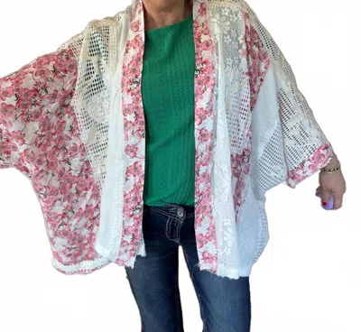 Pol Floral Kimono In Off White Multi