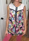 Pol Floral Pattern Sleeveless Top In Multi