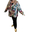Pol Floral Print Button Down Collared Shirt In Green Multi In Multi