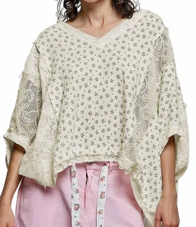 Pol Floral Sheer Top In Ivory In Multi