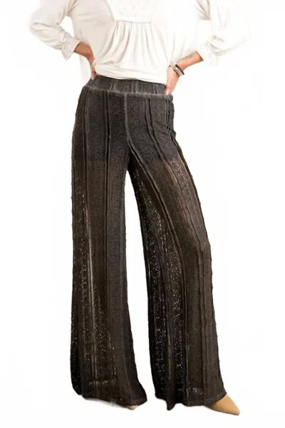 Pol Flower Lace Palazzo Pants In Olive In Brown