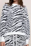 Pol Fuzzy Zebra Shorts In Black, White In Multi