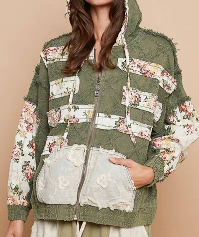 Pol Good Day Jacket In Olive Green