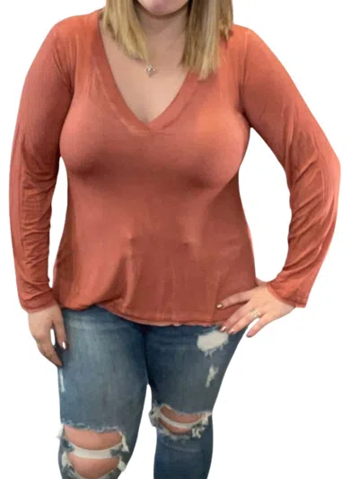 Pol Good To Go Tee In Rust In Orange