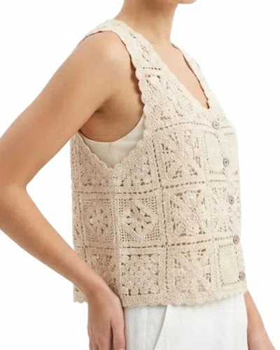Pol Granny Square Vest In White