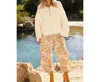 Pol Half Placket Button Down Solid Hoodie Sweater In Beige/ivory In Multi