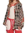 Pol I Know What Your Thinking Shacket In Red Multi In Multi