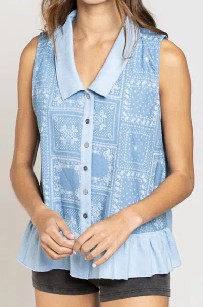 Pol Katie Tank In Light Blue