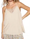 Pol Lace V-neck Camisole In Toasted Almond In White