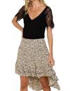 Pol Lace V Neck Top In Black