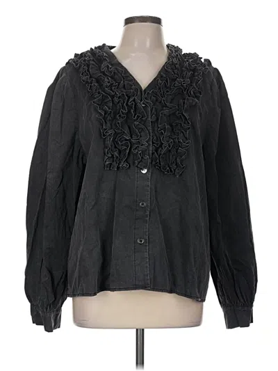 Pre-owned Pol Long Sleeve Blouse In Black