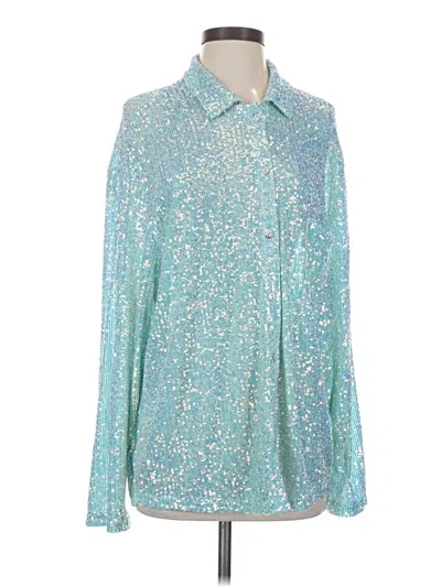 Pre-owned Pol Long Sleeve Blouse In Blue