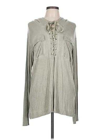 Pre-owned Pol Long Sleeve Blouse In Green