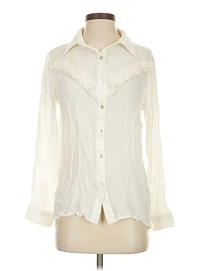 Pre-owned Pol Long Sleeve Blouse In White